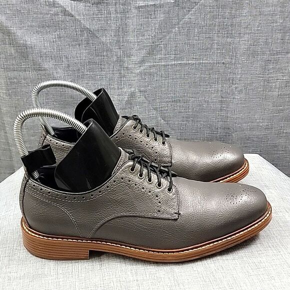 Cole Haan X Todd Snyder Leather Gray wingtip Oxford Dress Shoe - C25251 Men's 8M - Picture 4 of 12